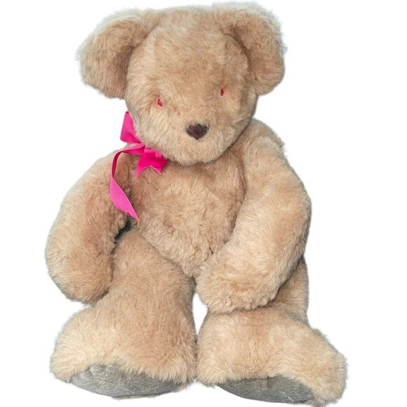 Maine Bear Factory Plush Teddy Bear Stuffed Animal Nursery Pink Ribbon 16" - Picture 2 of 11